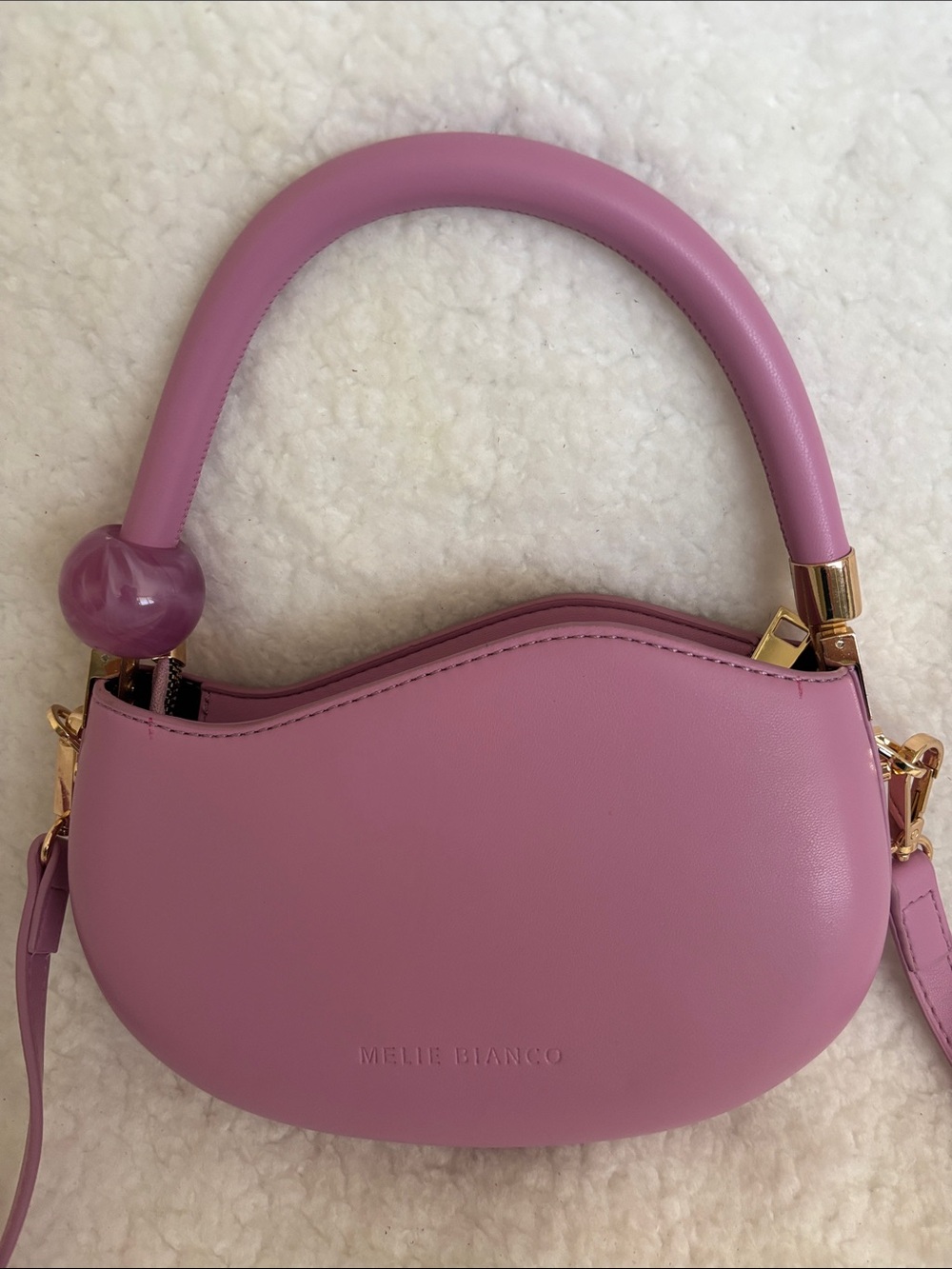 Melie Biianco Pink/Lilac Crescent Top-Handle Bag
